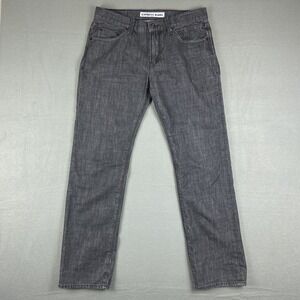 Express Jeans‎ Mens 32x32 Black Denim Pants Rocco Slim Fit Straight Leg